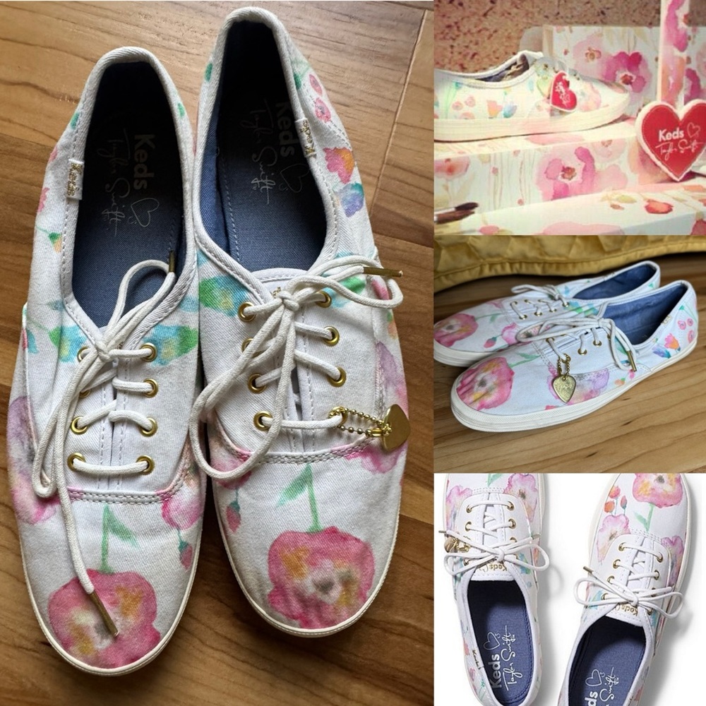 Taylor Swift keds incredible things Champion Flower Painting watercolor sneakers - Picture 1 of 15